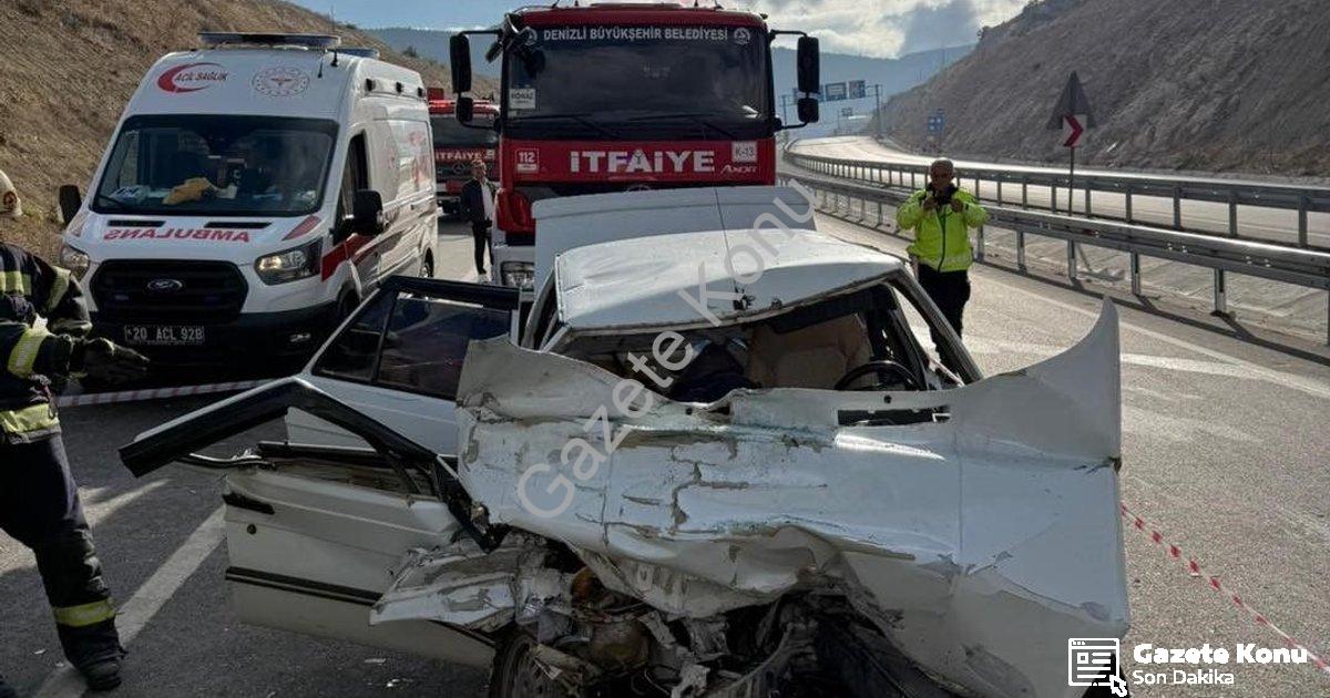 "Denizli'de Feci Kaza: Honaz Tüneli Çıkışında Can Pazarı Yaşandı" başlıklı haber için fotorealistik,