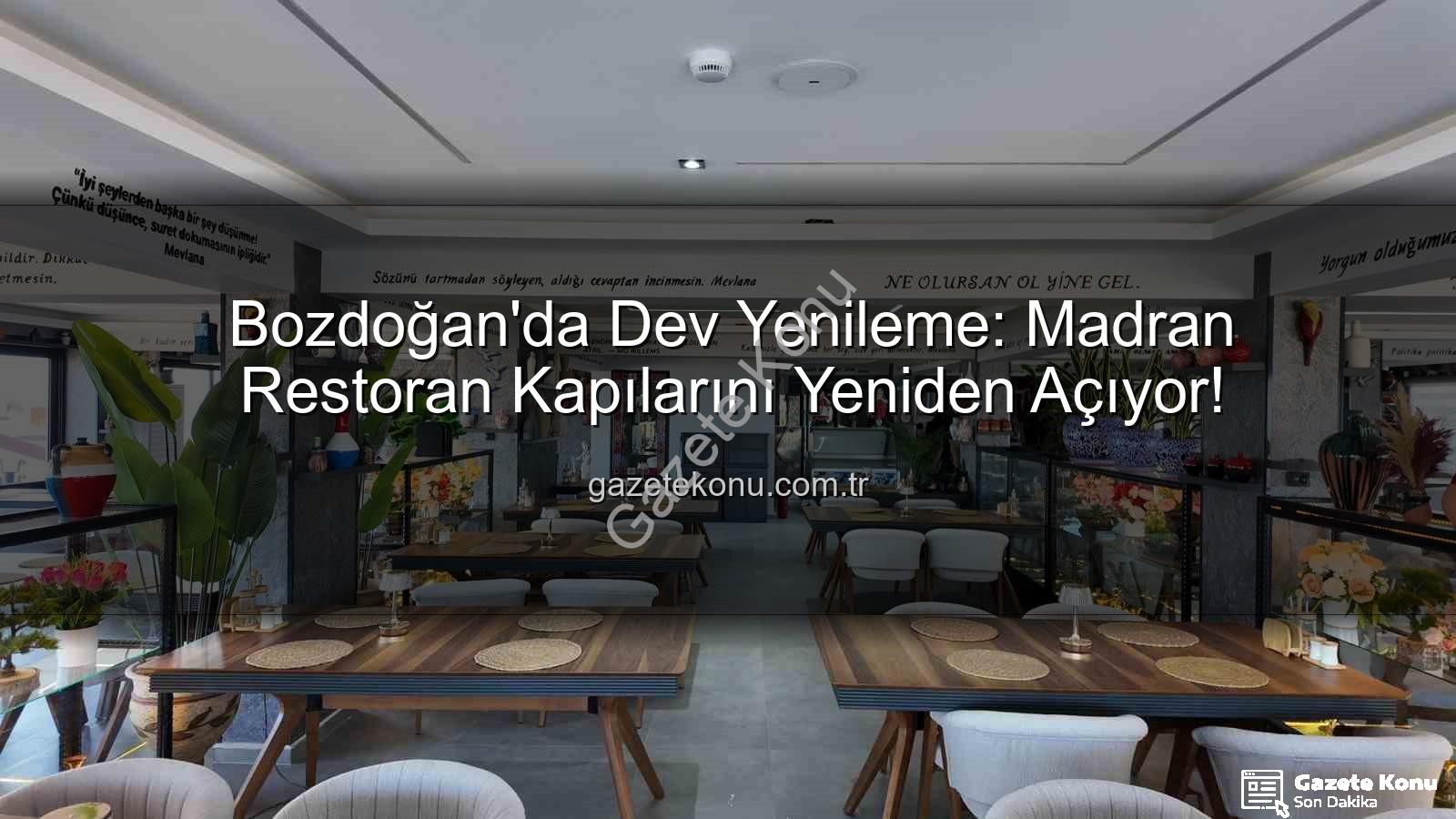 Madran Restoran - Bozdoğan'da Dev Yenileme: Madran Restoran Kapılarını Yeniden Açıyor!