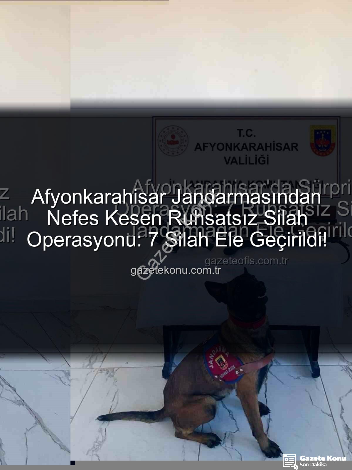 ruhsatsız silah operasyonu - Afyonkarahisar Jandarmasından Nefes Kesen Ruhsatsız Silah Operasyonu: 7 Silah Ele Geçirildi!